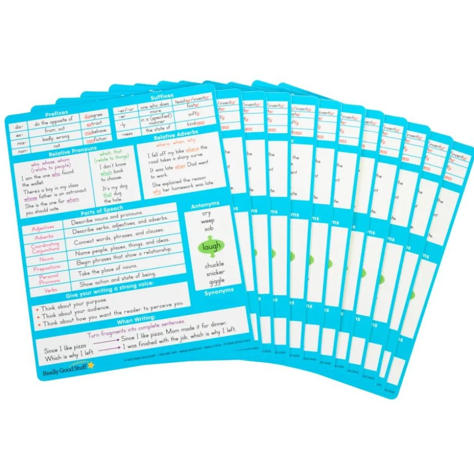 Really Good Stuff® Essential Reference Cards - Grade 4 - Set of 12