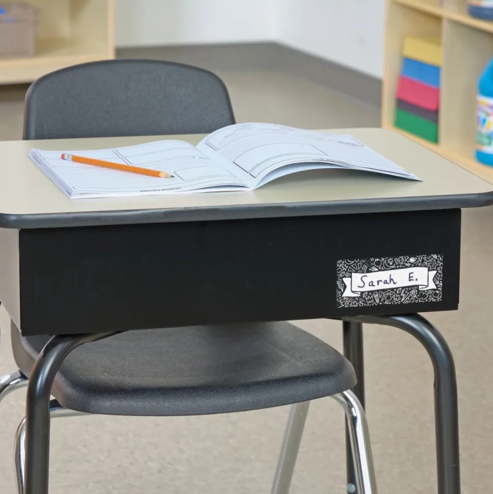 Really Good Stuff® EZ Stick™ Chalkboard-Style Nameplates - Set of 24