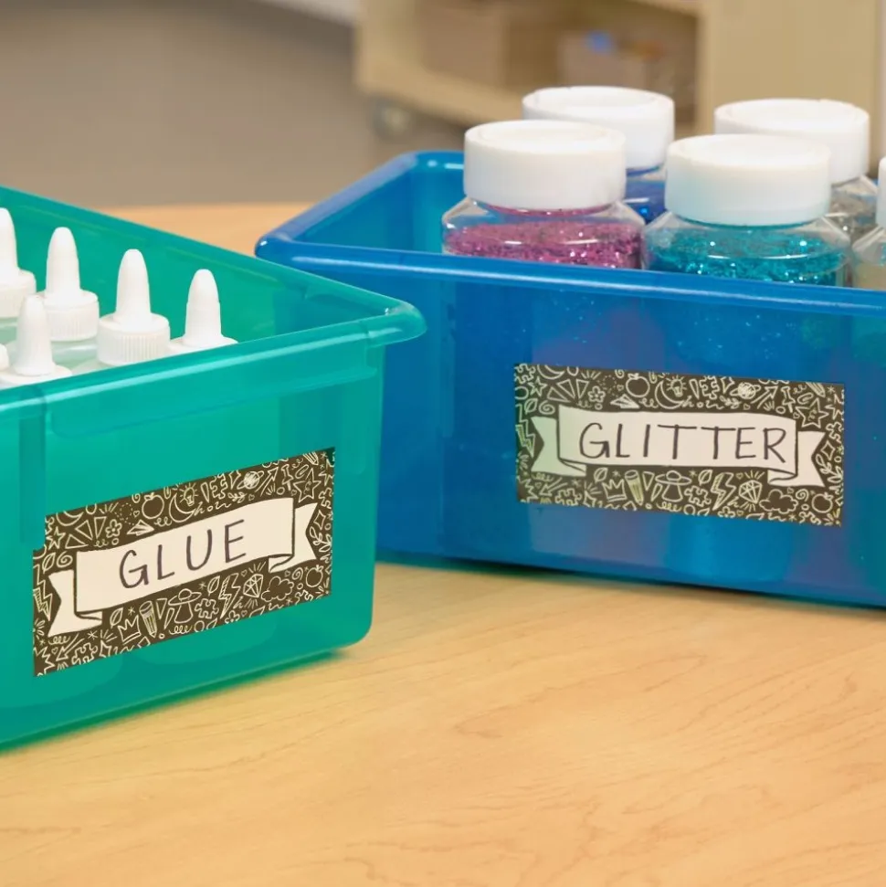 Really Good Stuff® EZ Stick™ Chalkboard-Style Nameplates - Set of 24