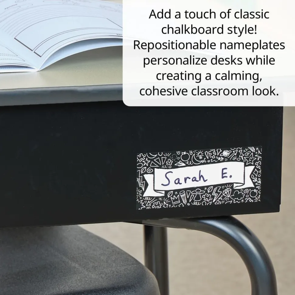 Really Good Stuff® EZ Stick™ Chalkboard-Style Nameplates - Set of 24