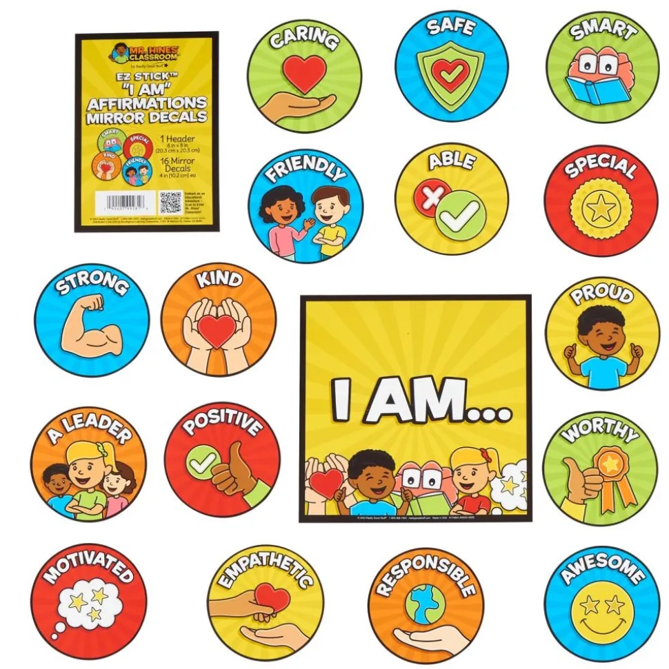 Really Good Stuff® EZ Stick™ "I Am" Affirmations Mirror Decals
