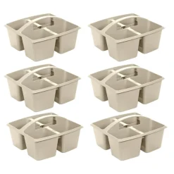 Really Good Stuff® Four Equal Compartment Caddies - Tan-6 Pack