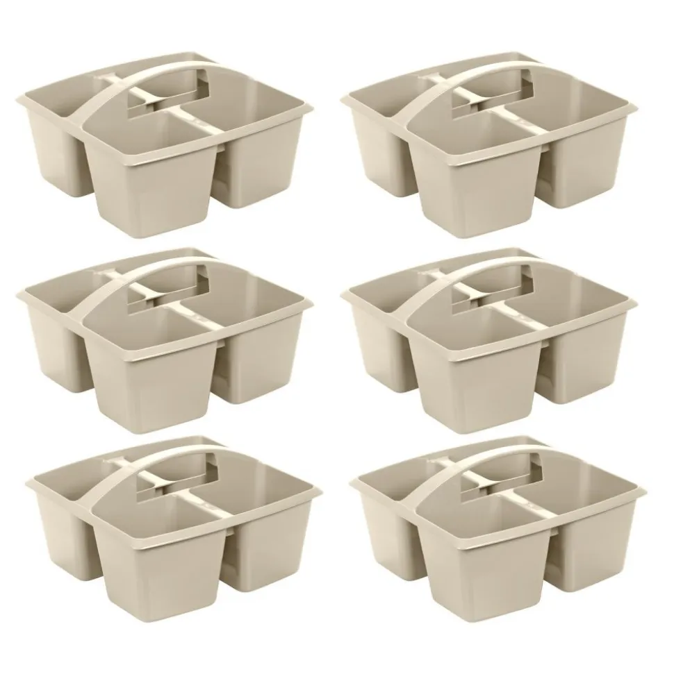 Really Good Stuff® Four Equal Compartment Caddies - Tan-6 Pack
