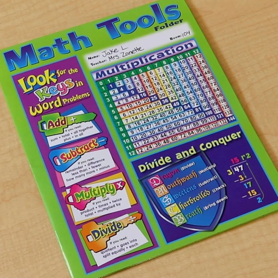 Really Good Stuff® Intermediate Math Resource 4-Pocket Folders - Set of 12