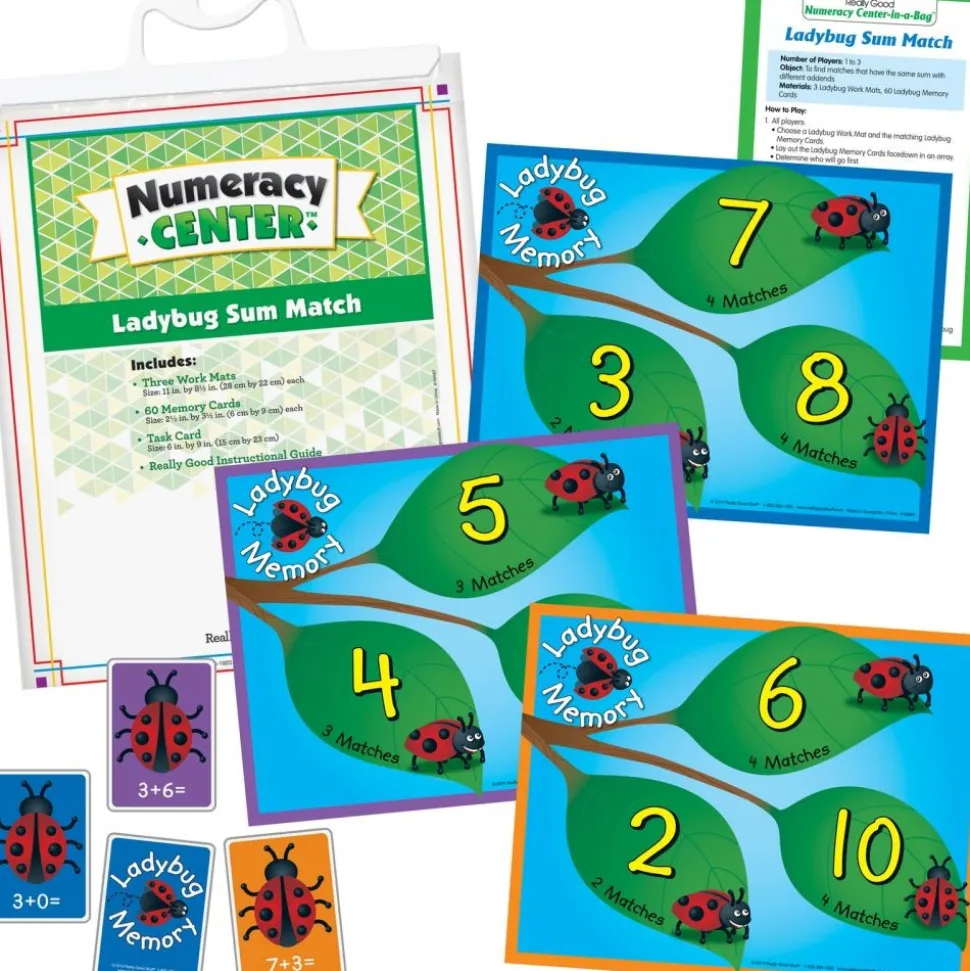Really Good Stuff® Ladybug Sum Match Numeracy Center™ - 1 numeracy center