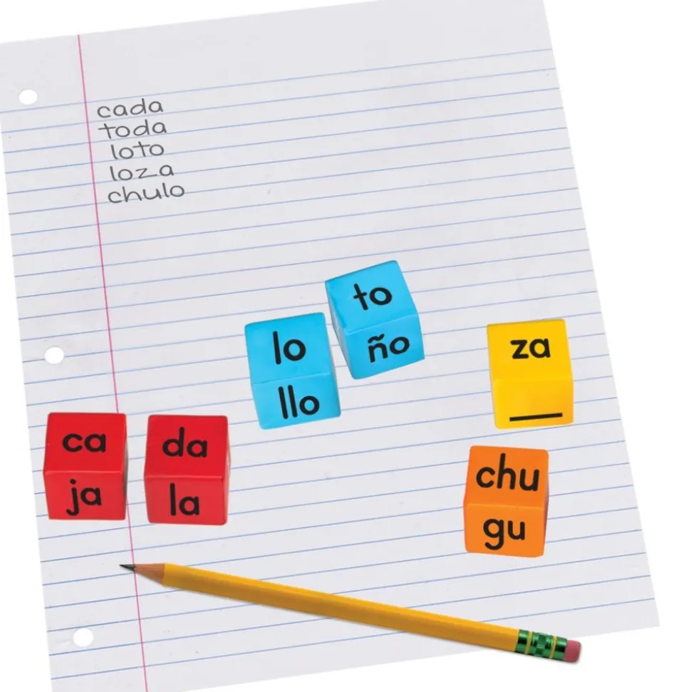 Really Good Stuff® Make-A-Word Soft Touch™ Spanish Syllable Dice Game - 18 dice