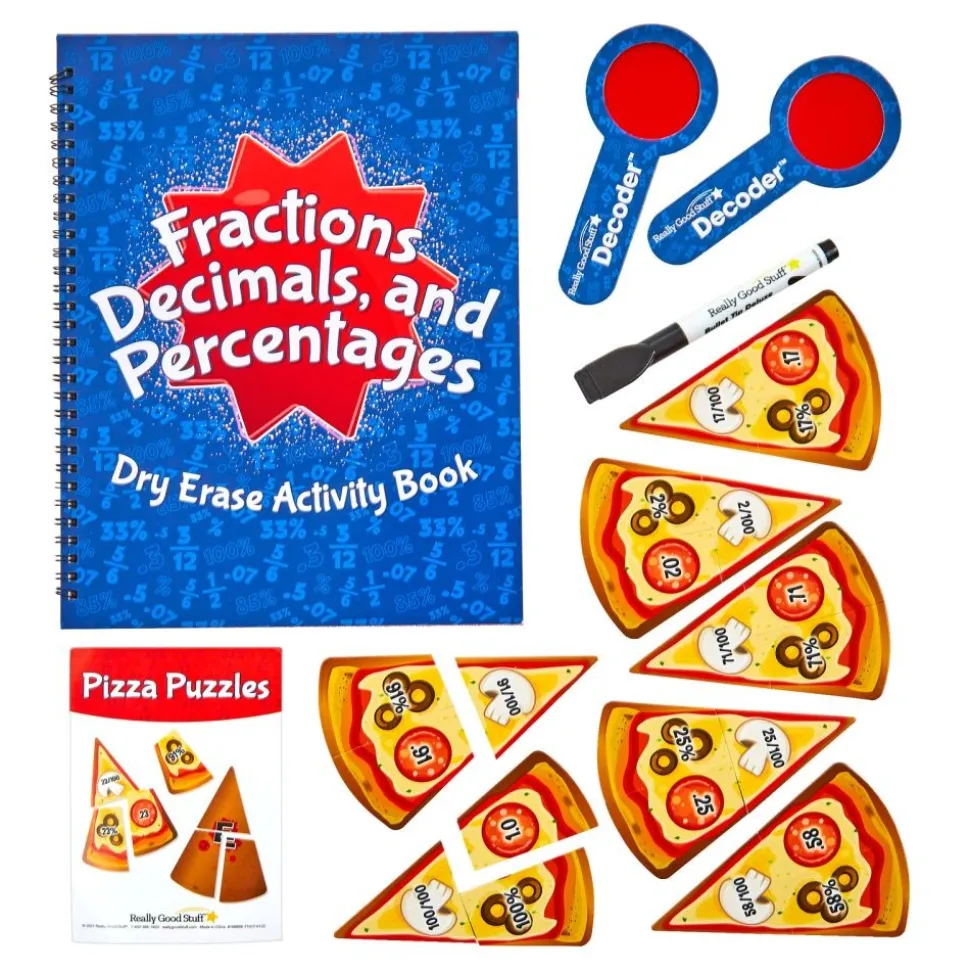 Really Good Stuff® Math Skills: Grade 4-6 - Fractions, Decimals, & Percentages