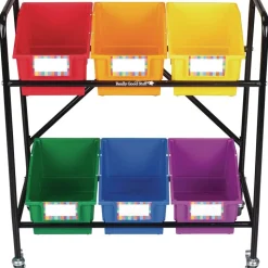 Really Good Stuff® Mid-Size Mobile Storage Rack With 6 Chapter Book Bins™ - Grouping