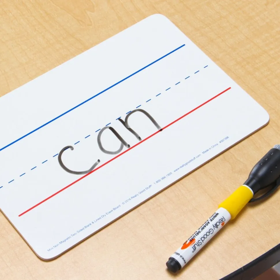 Really Good Stuff® Mini Non-Magnetic 9"x 6" 2-Sided Blank And Lined Dry Erase Boards - Set Of 12