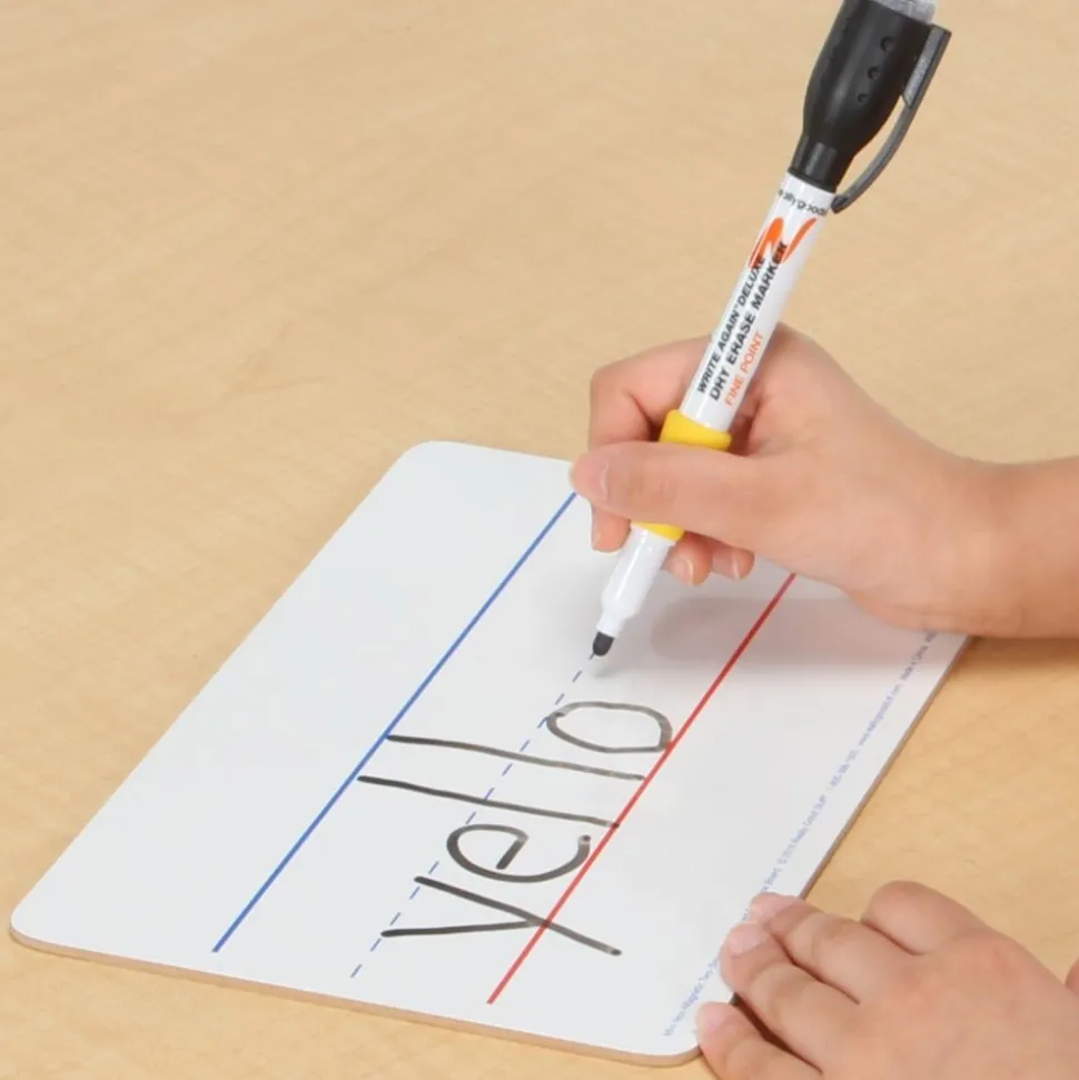Really Good Stuff® Mini Non-Magnetic 9"x 6" 2-Sided Blank And Lined Dry Erase Boards - Set Of 12