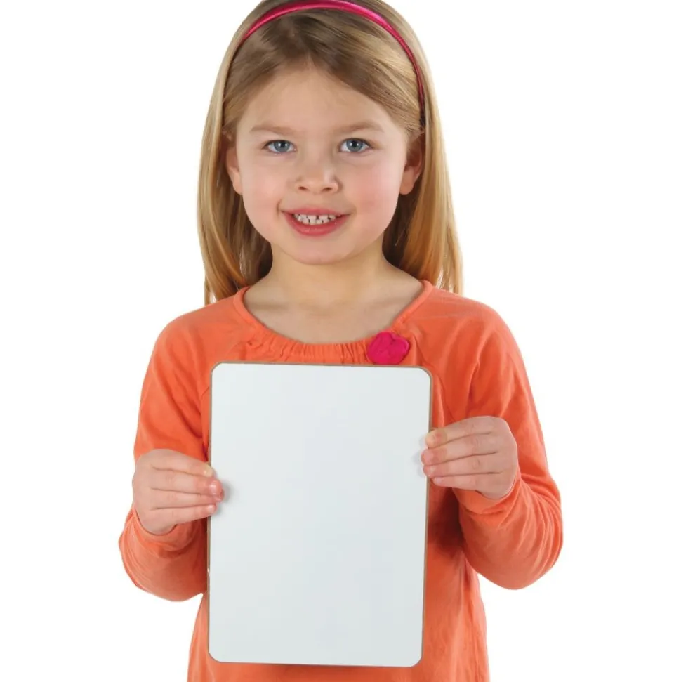 Really Good Stuff® Mini Non-Magnetic 6" By 9" One-Sided Dry Erase Boards - Set Of 12