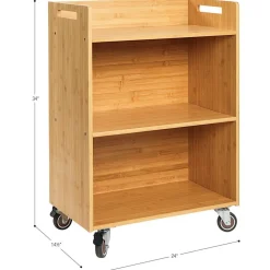 Really Good Stuff® Mobile 3-Tier Shelf in Solid Bamboo