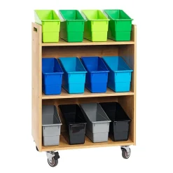 Really Good Stuff® Mobile 3-Tier Shelf in Solid Bamboo