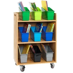 Really Good Stuff® Mobile 3-Tier Shelf in Solid Bamboo