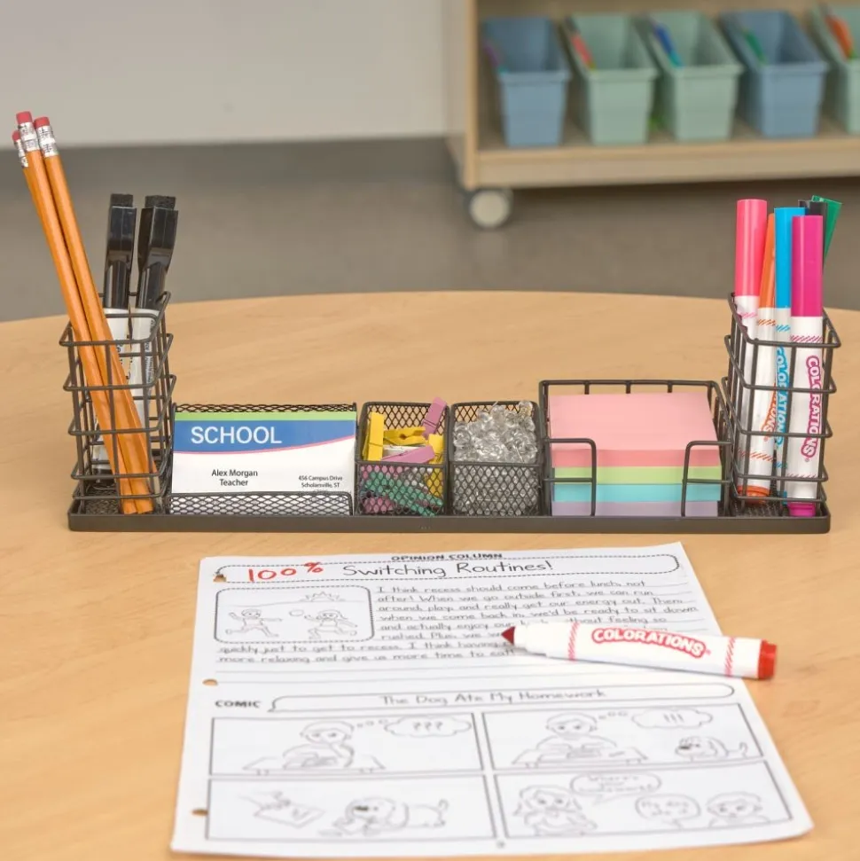 Really Good Stuff® Modular 6-Piece Wire Desk Organizer