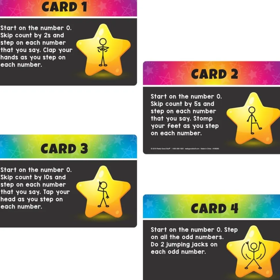 Really Good Stuff® Move And Groove! Numbers Through 25 Task Cards - Set of 20