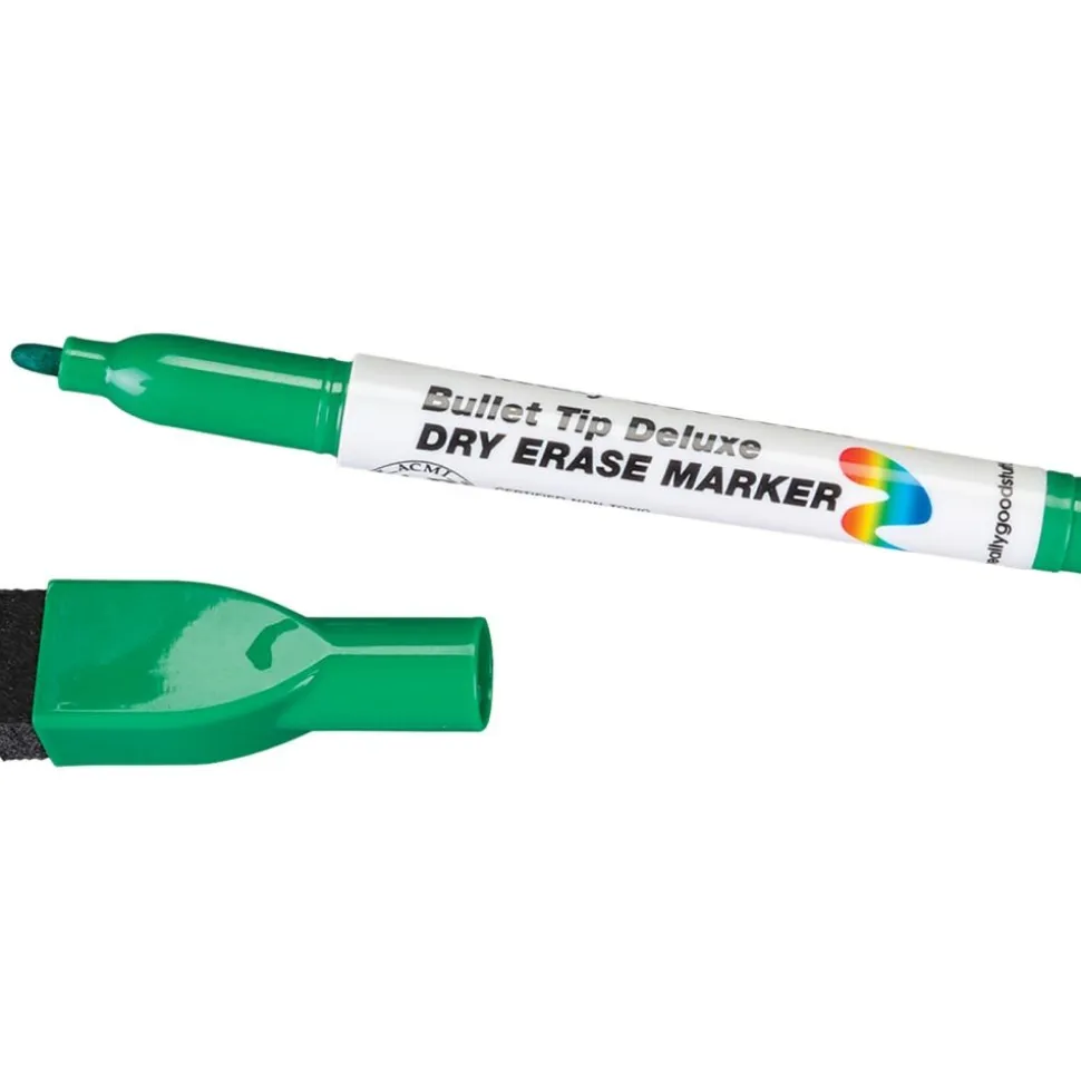 Really Good Stuff® Multi-Color Bullet Tip Deluxe Dry Erase Markers - 12 markers