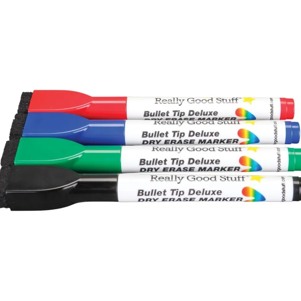 Really Good Stuff® Multi-Color Bullet Tip Deluxe Dry Erase Markers - 12 markers