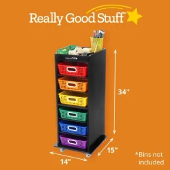 Really Good Stuff® Multi-Use Rolling Organizer With 6 Shelves