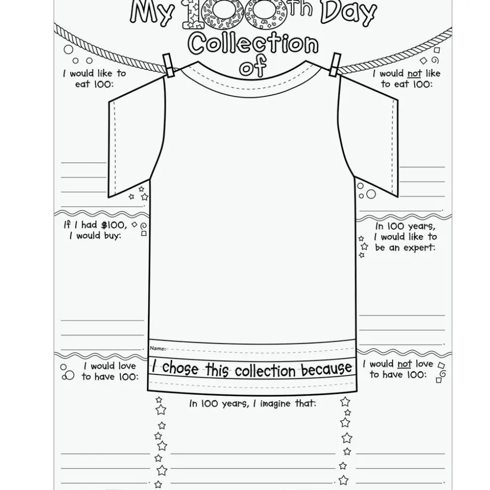 Really Good Stuff® My 100th Day Collection Ready-To-Decorate® Poster Tee