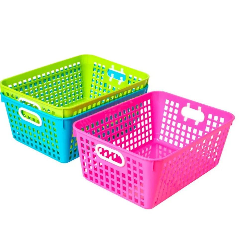Really Good Stuff® Neon Pop 6-Pack Book Baskets, Large