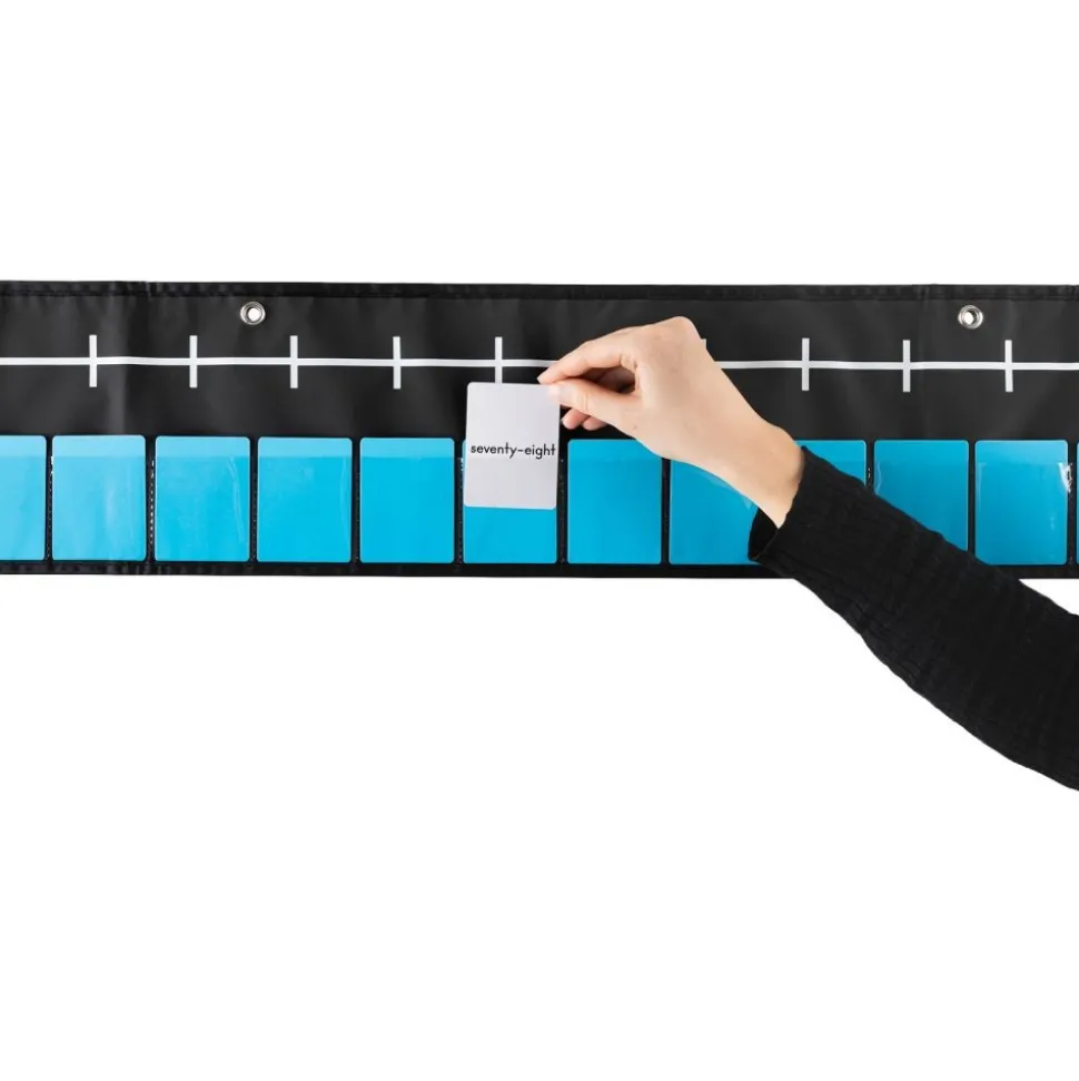Really Good Stuff® Number Line Pocket Chart With Cards - 1 pocket chart, 217 cards