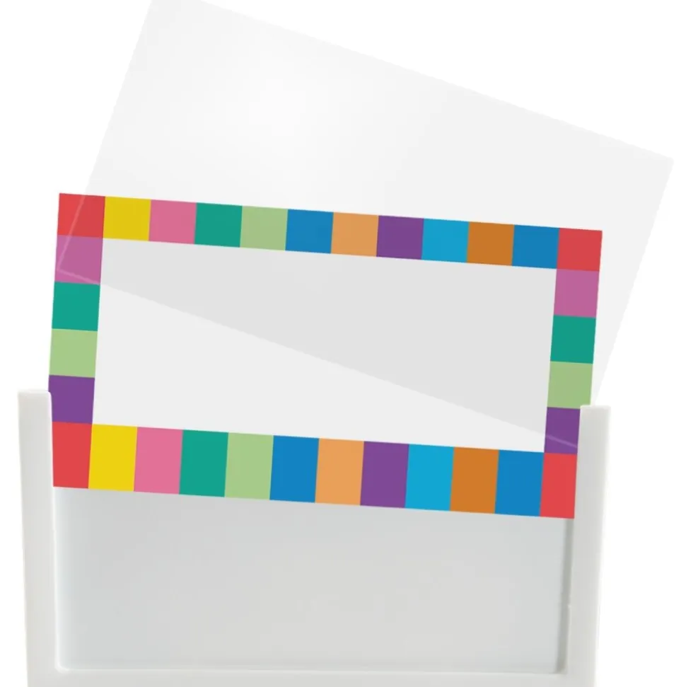 Really Good Stuff® 12-Pack Universal Basket And Bin Label Holders With Labels