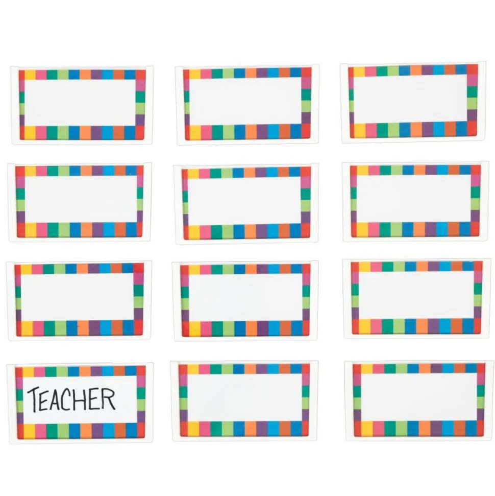 Really Good Stuff® 12-Pack Universal Basket And Bin Label Holders With Labels