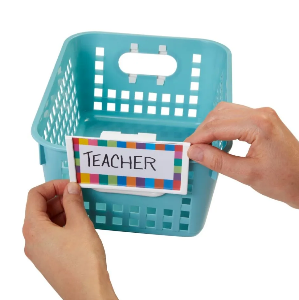 Really Good Stuff® 12-Pack Universal Basket And Bin Label Holders With Labels