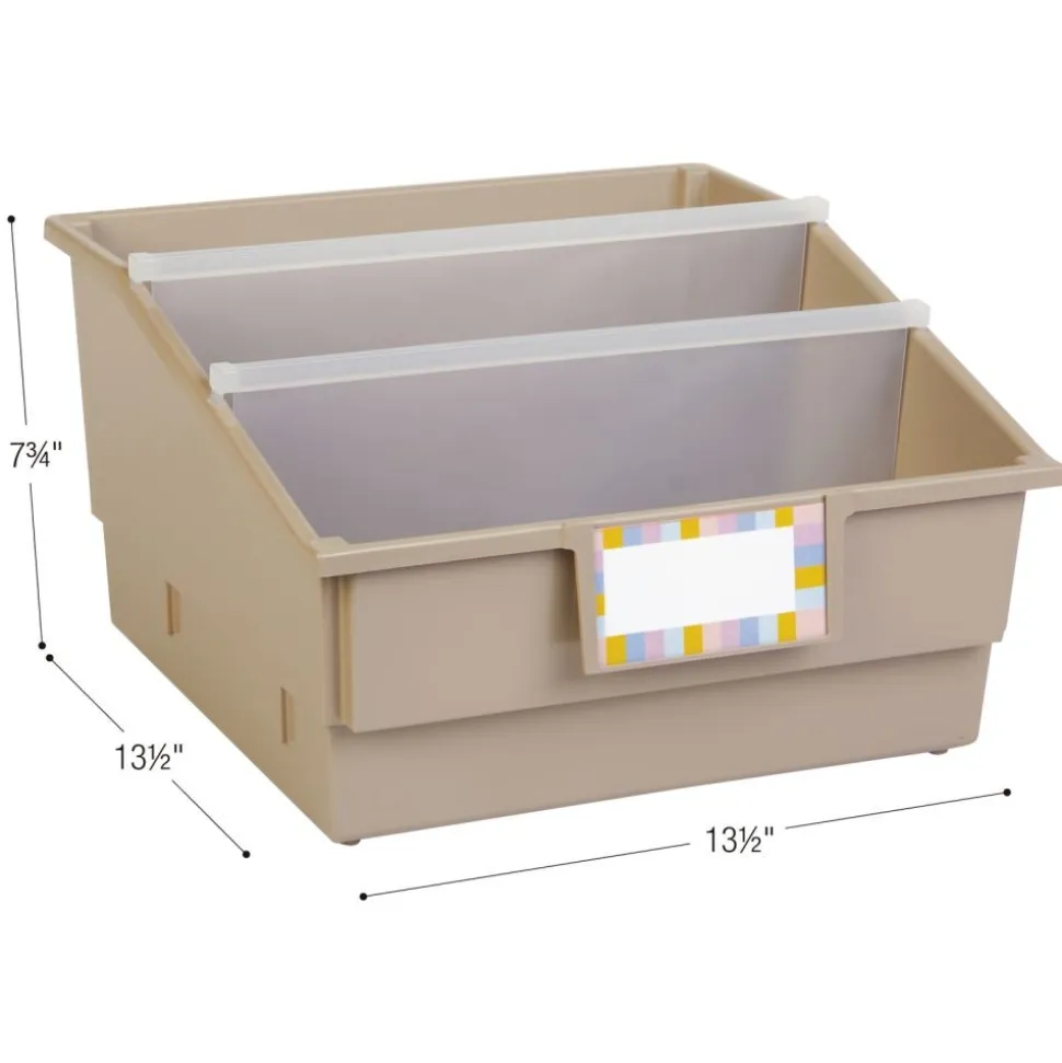 Really Good Stuff® Picture Book Classroom Library Bins™ With Dividers - 6 Pack - Boho