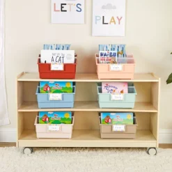 Really Good Stuff® Picture Book Classroom Library Bins™ With Dividers - 6 Pack - Boho