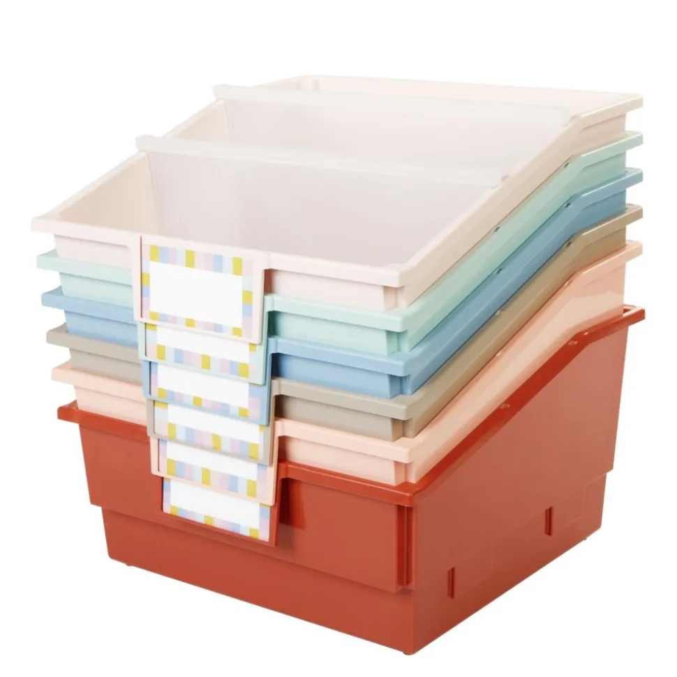 Really Good Stuff® Picture Book Classroom Library Bins™ With Dividers - 6 Pack - Boho