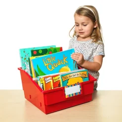 Really Good Stuff® Picture Book Library Bins with Dividers - Primary Set of 4
