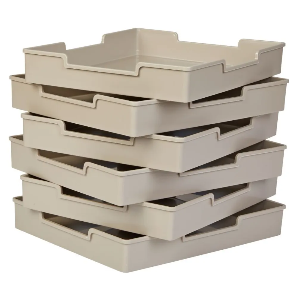 Really Good Stuff® Plastic Trays - Tan, 6 Pack