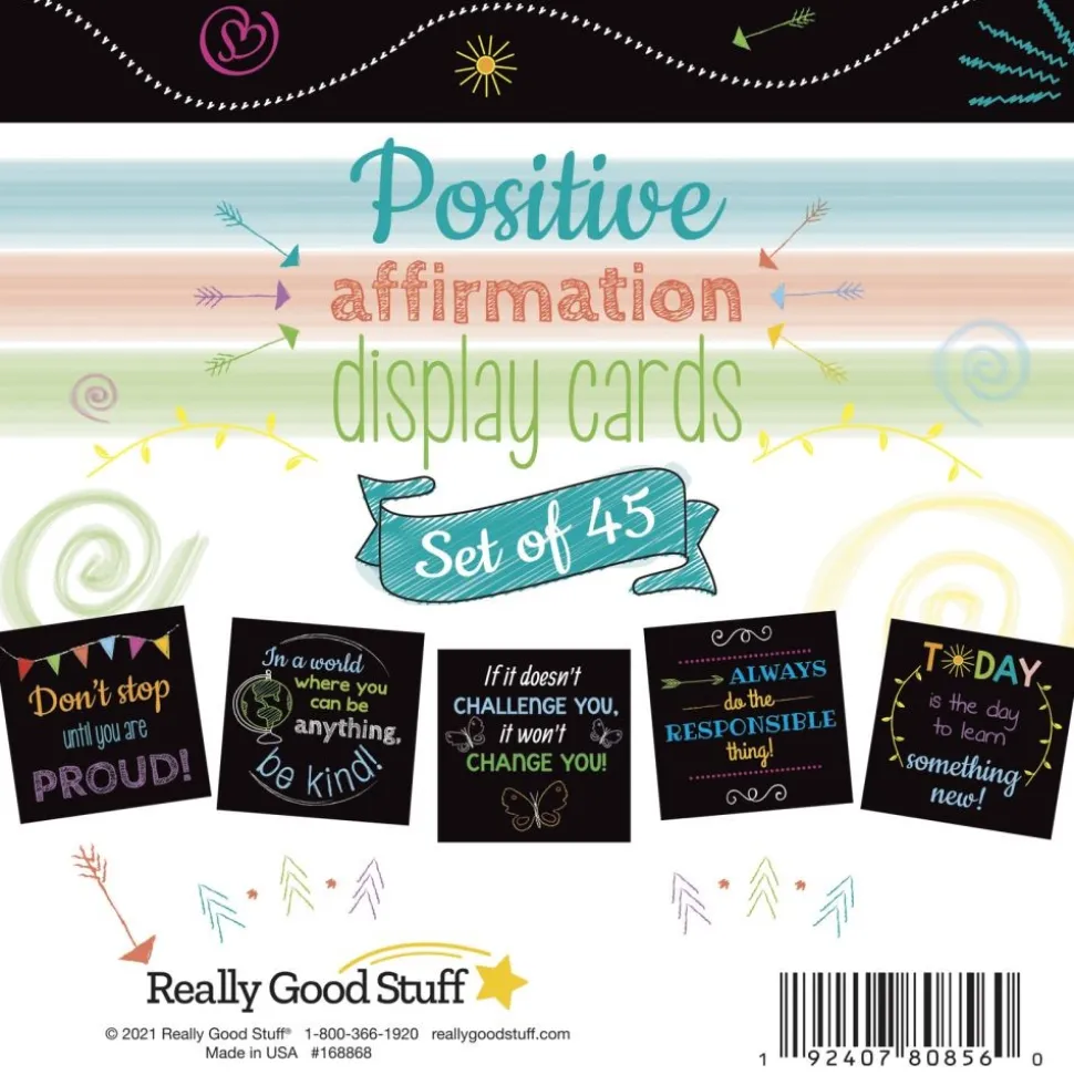Really Good Stuff® Positive Affirmations Display Cards - Set of 45