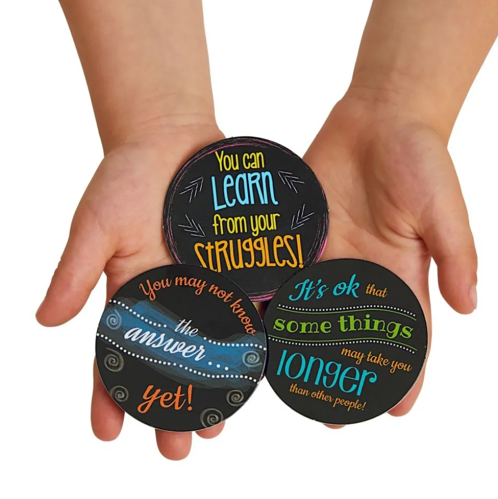 Really Good Stuff® Positive Affirmation Chips - Set of 100 in 50 Unique Designs and Sayings