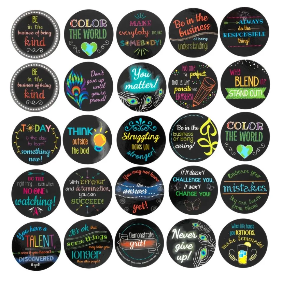 Really Good Stuff® Positive Affirmation Chips - Set of 100 in 50 Unique Designs and Sayings