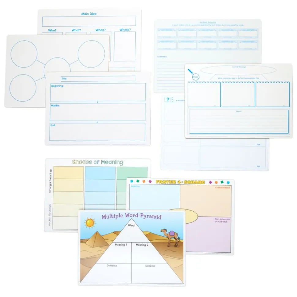 Really Good Stuff® Reading Comprehension & Word Map Dry-Erase Board Set - 9 Double-Sided Boards