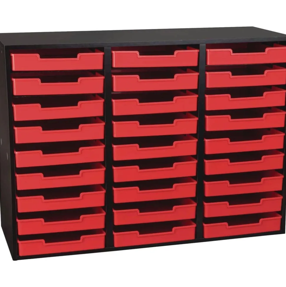 Really Good Stuff® Red 27-Slot Mail Center With Red Trays