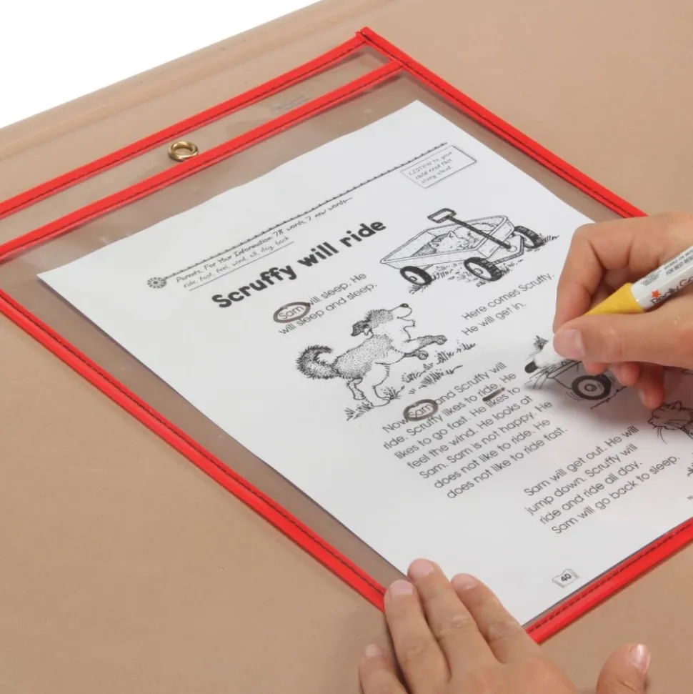 Really Good Stuff® Re-Markable™ Dry Erase Sleeves - 30 Pack - 6 Color Classroom Pack