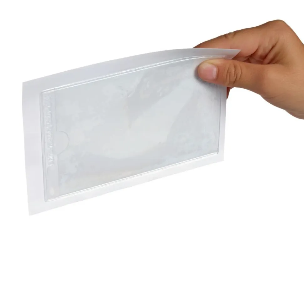 Really Good Stuff® Self Adhesive Vinyl Label Pockets- 5.25" x 3.25" - Set of 12