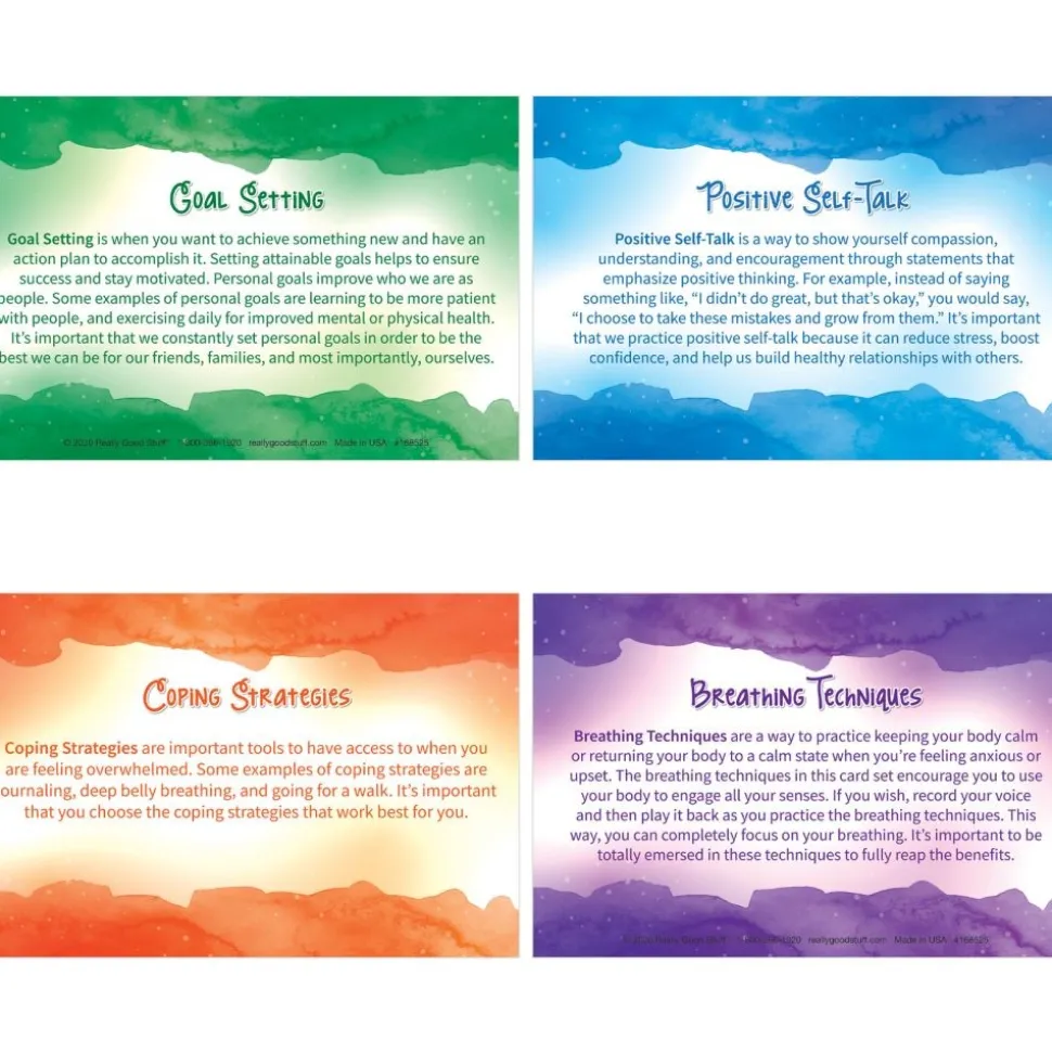 Really Good Stuff® Self-Care Reflection Cards