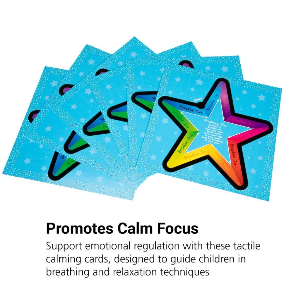 Really Good Stuff® Sensory Breathing Star Calming Tactile Cards - Set of 6