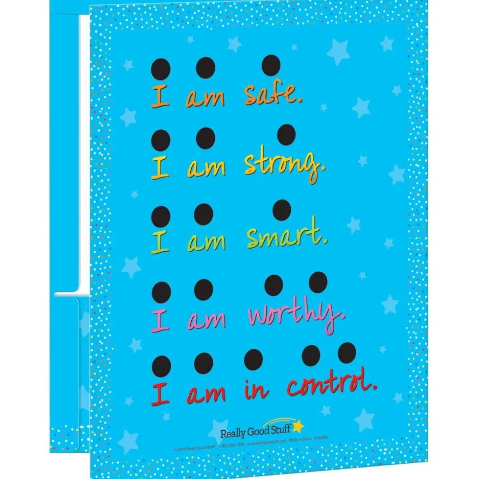 Really Good Stuff® Sensory Breathing Star Tactile Calming Folders - 2 Pocket - 12 Pack