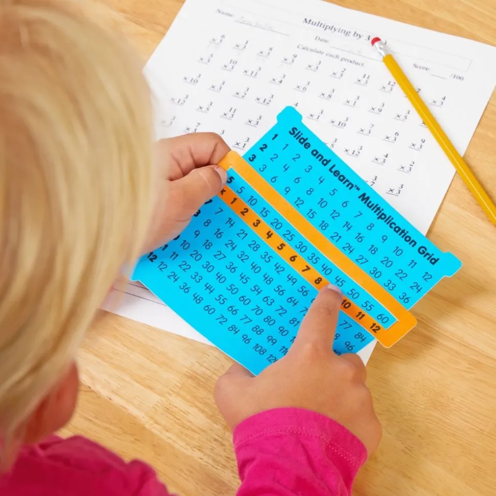 Really Good Stuff® Slide and Learn Multiplication Grids - Set of 12