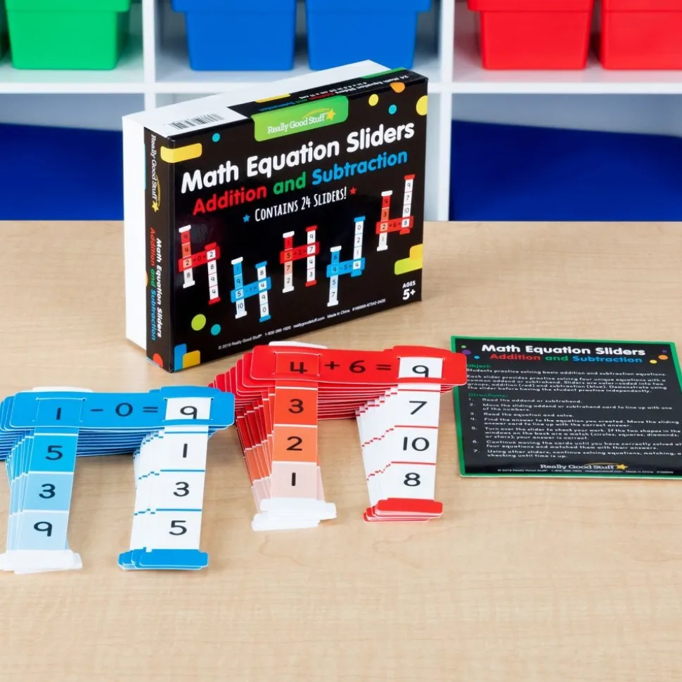 Really Good Stuff® Sliders Complete Set: Word Building, Letter Sounds, & Math Equations - Set of 6