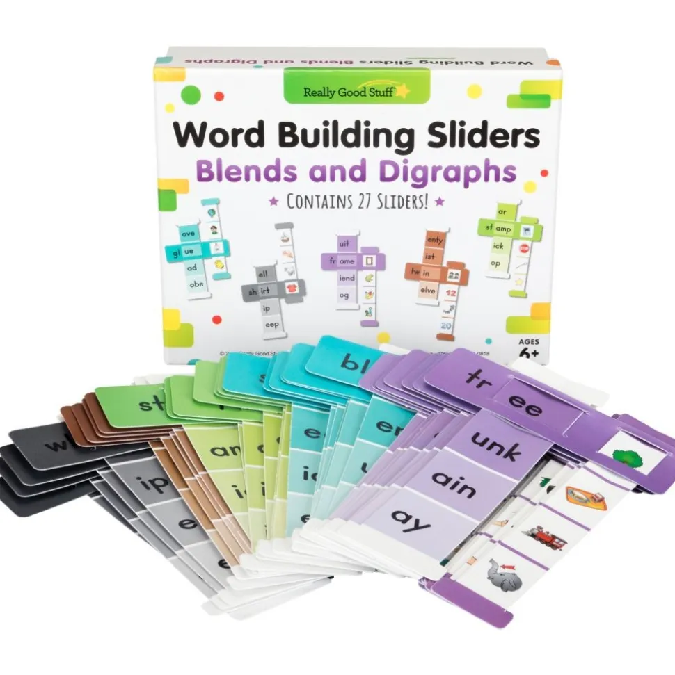 Really Good Stuff® Sliders Complete Set: Word Building, Letter Sounds, & Math Equations - Set of 6