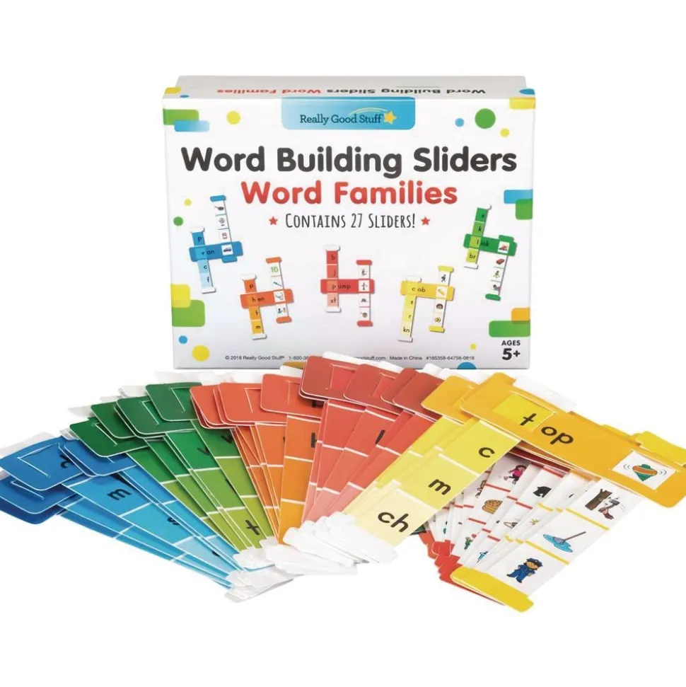 Really Good Stuff® Sliders Complete Set: Word Building, Letter Sounds, & Math Equations - Set of 6