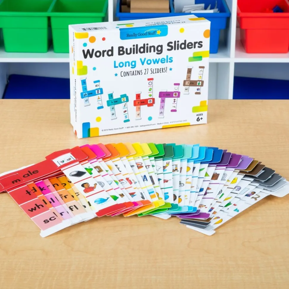 Really Good Stuff® Sliders Complete Set: Word Building, Letter Sounds, & Math Equations - Set of 6