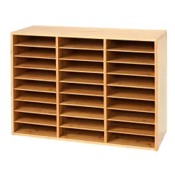 Really Good Stuff® 27-Slot Bamboo Mail Center
